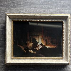 Framed Art Print with Gold and Antique White Frame - Set of 2
